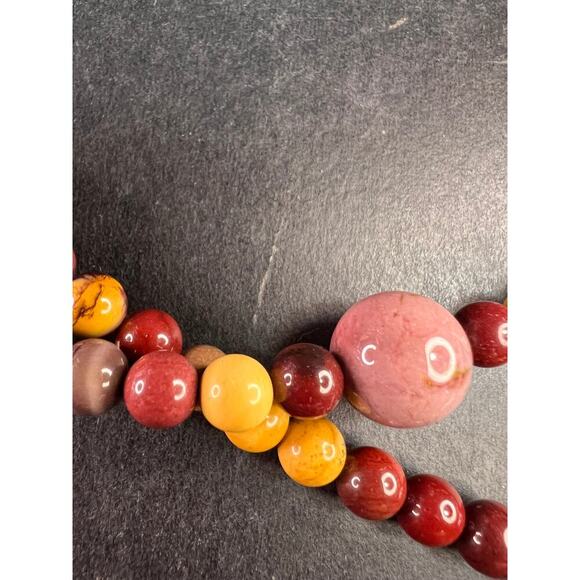 NEW Mookaite Jasper station 36 inch necklace with sterling silver clasp - Picture 8 of 15